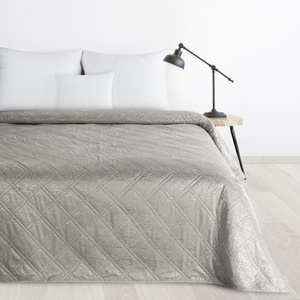 Quilted Velvet Bedspread 200 x 220 Luiz Blink Silver