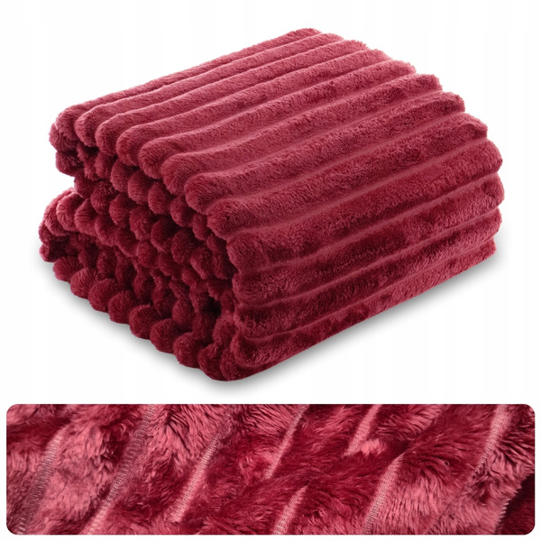 Koc 160 x 200  Mikrofibra Tłoczona Pasy Nuvio 12