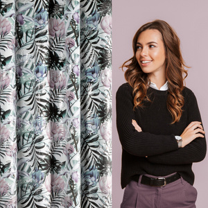 Zasłona 140 x 250 Dekoracyjna Malibu Biały+Srebrny