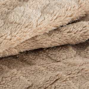 Blanket 200 x 220 Stamped Plush Nancy C.Beige