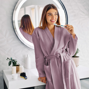 Gofer Cotton Unisex Bathrobe Vizzy S 06 Heather