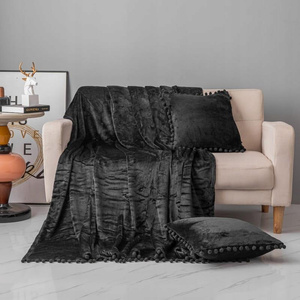Blanket 150 x 200 Microfiber Pompies Black
