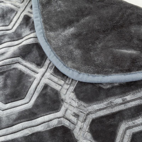 Koc 160 x 200 Akryl Tłoczony Vito Grafit