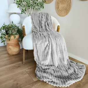 Blanket 160 x 200 Microfiber Stamped Stripes Nuvio 02