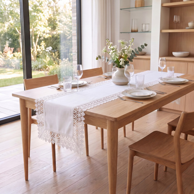 Bieżnik 40x200 Plamoodporny z Gipiurą Elia Biel 01