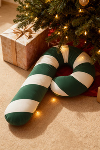 Pillow 35 x 57 Christmas Cane Stripes Green