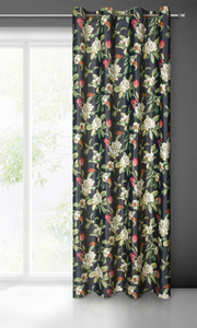 Velvet Alea Curtain 140 x 250 Pinstripe Black