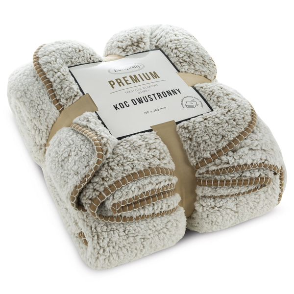 Koc 170 x 210 Mikrofibra Baranek Koala Beż+Biały