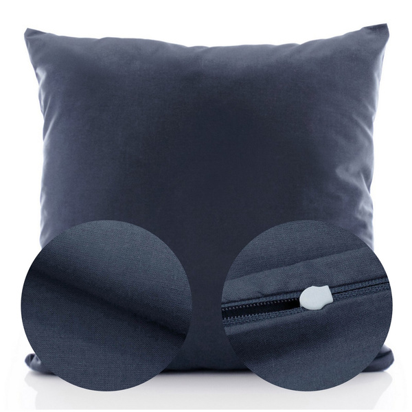 Poszewka Bawełna 50 x 50 Jednolita Ola Granat Navy