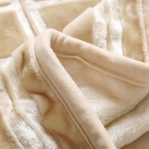 Blanket 160 x 200 Acrylic Stamped Vito Beige