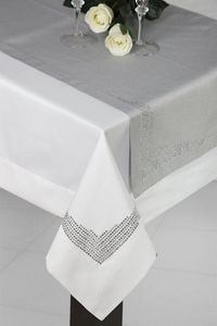 Exclusive Decorative Tablecloth Klara Steel 145 x 280