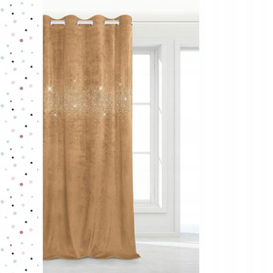 Curtain 140 x 250 Decorative Velour Shiny Mustard