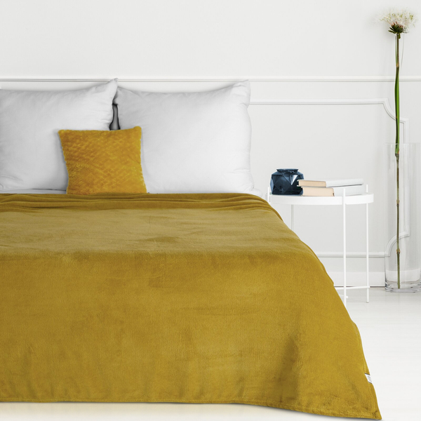 Koc 150 x 200 Jednolity Mikrofibra Simple1 Miód