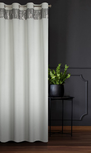 Velvet Jasper Curtain 140 x 250 Sash White