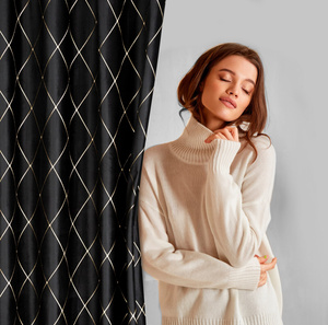 Pierre Cardin Margo Curtain Black 140 x 250 Slipcover