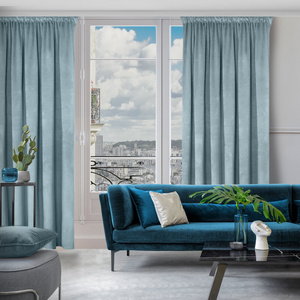 Decorative Curtain D91 Rosa On Tape 140 x 300 Marine