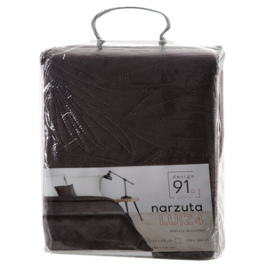 170 x 210 Quilted Velvet Luiz4 Black Bedspread