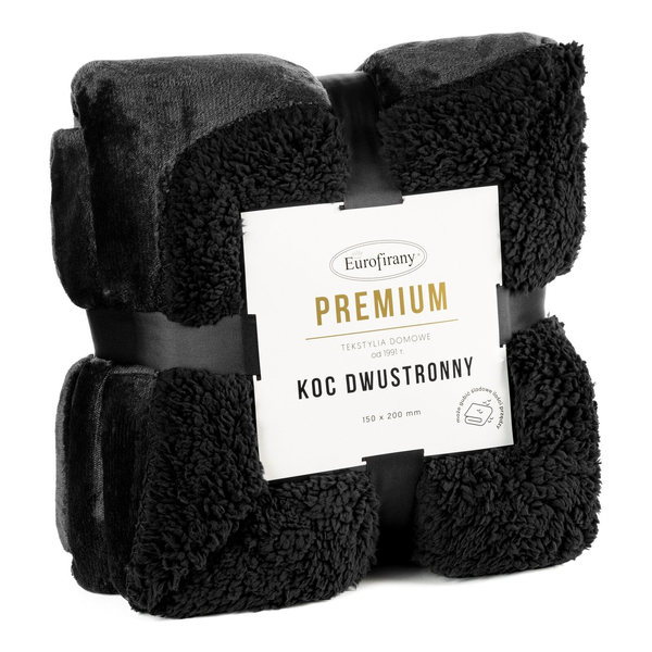 Blanket 150 x 200 Microfiber Two-sided Tedy Black