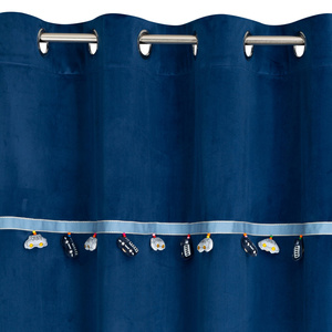 Curtain 140 x 250 Children's Eyelets Car1 Navy Blue