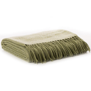 Blanket 130 x 170 Acrylic with Fringe Monte1 Olive