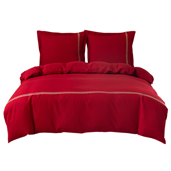 Pościel 200 x 220 3cz Gładka Z Haftem Lumera 07