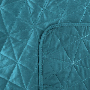 70 x 160 Quilted Velvet Luiz3 C.Turquoise Bedspread