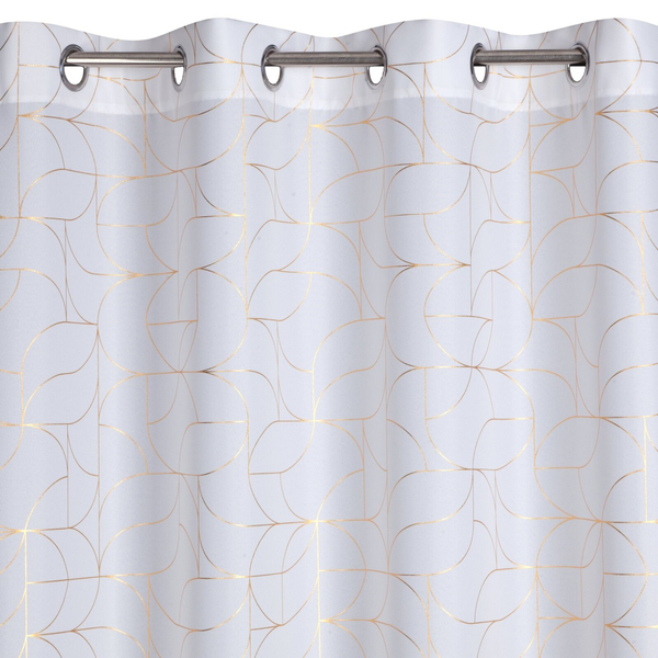 Zasłona 140 x 250 Dekoracyjna Evi Biały+Złoty