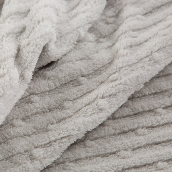 Koc 170 x 210 Mikrofibra Tłoczona Lisa Srebrny