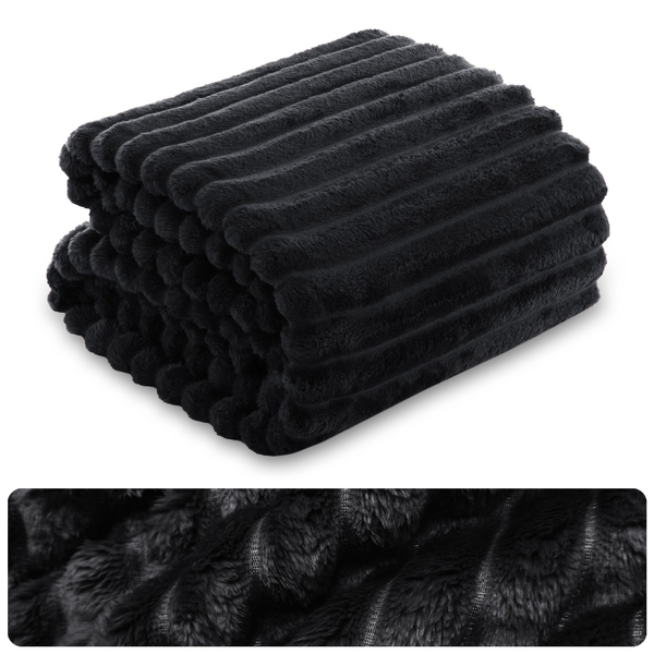 Koc 200 x 220 Mikrofibra Tłoczona Pasy Nuvio 08