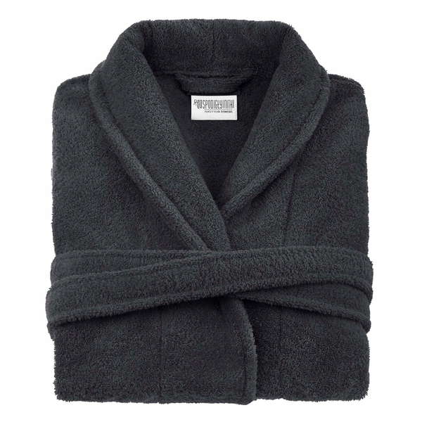 Hotel Bathrobe Cotton Terry Unisex S/M Graphite