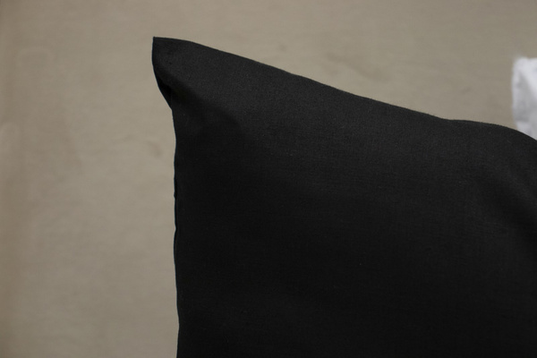 Poszewka Bawełna 50 x 50 Jednolita Ola Czarna Black