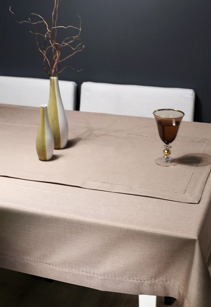 Tablecloth 85 x 85 Stainproof with Purl pattern 240_Beige