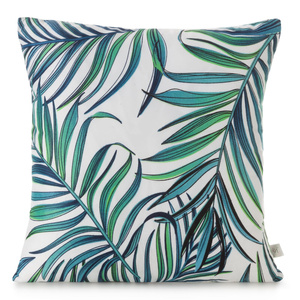 Decorative pillowcase 40 x 40 Palms 02 White+Blue