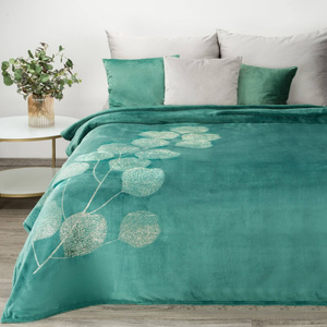 BLANKET 150 X 200 MICROFIBER GINKO2 TURQUOISE