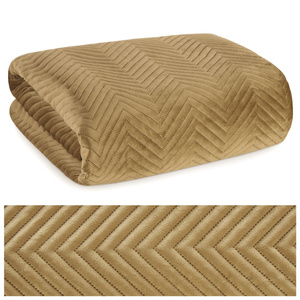 Sofia Honey Decorative Velour Bedspread 220 x 240