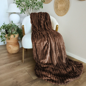 Blanket 160 x 200 Microfiber Stamped Stripes Nuvio 07