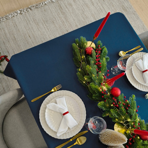 Tablecloth 140x260 Stain-Resistant Surbo Navy Blue