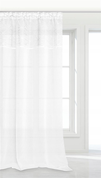 Curtain 140 x 270 Decorative Glossy Tape White