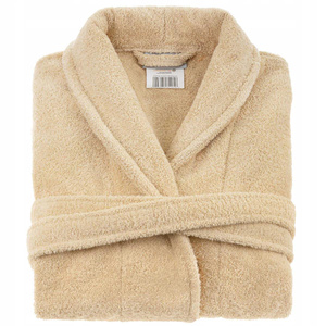 Hotel Bathrobe Cotton Terrycloth Unisex XS Beige