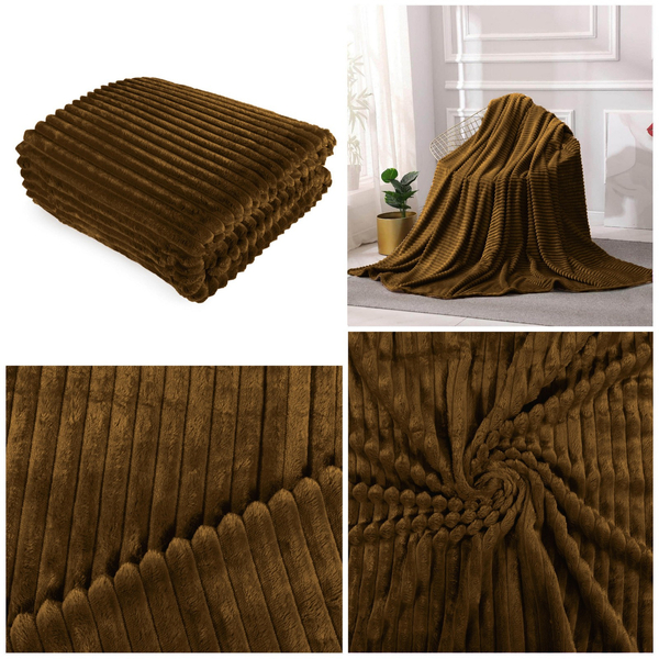 Blanket 200 x 220 Microfiber Embossed Ardea Stripes 61