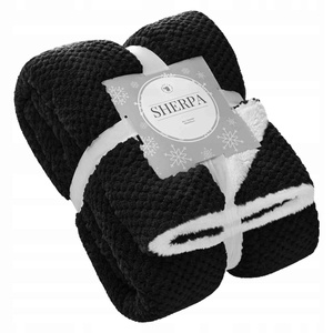 Blanket 150 x 200 Microfiber Lamb Sherpa Black