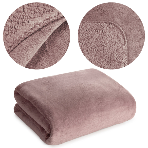 Blanket 200 x 220 Microfiber Reversible Tedy Pink