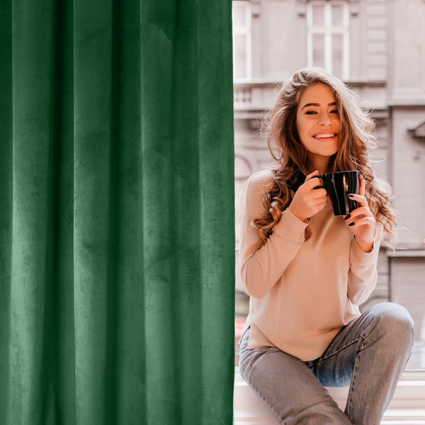 Zasłona 135 x 270 Dekoracyjna Velvet Rosa C. Ziele