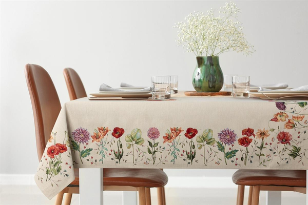 Obrus 140 x 180 Dekoracyjny Gobelinowy 1239 Natur