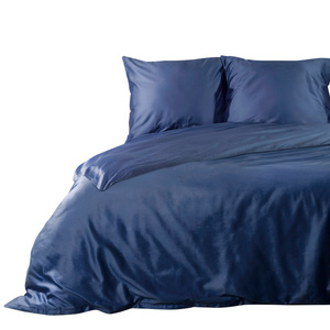 Bedding 160 x 200 3pc Satin Nova3 Navy Blue