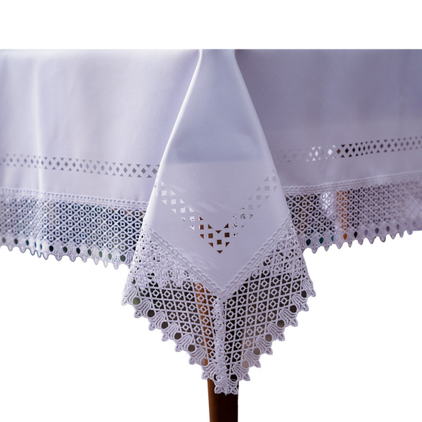 Round Tablecloth Ø 160 Gipiura pattern 430 White