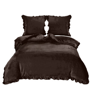 Bedding 160 x 200 3 pcs Microfiber Ruffle Erva 2815