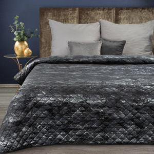 Quilt 220 x 240 Quilted Velvet Blink3 Black+Silver