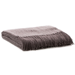 130 x 170 Acrylic Blanket with Tassels Palermo Steel