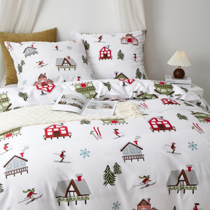 Bedding 140 x 200 2cz Satin Cotton Skiing